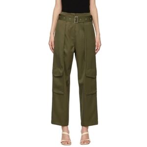 Drae Khaki Wool Pocket Trousers Size S